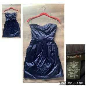 Navy blue satin dress size 3